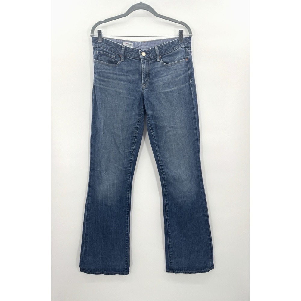 Y2K Gap Jeans Womens Sexy Boot 10 Long Tall Mid Rise Medium Wash Heel Drag Retro